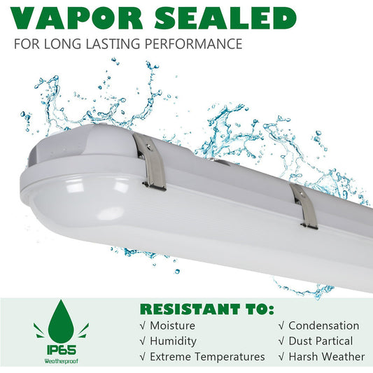 4FT LED Vapor Tight Light 16/20/24W 25/35/48W 5000K LED Outdoor Triproof Light 100-277V LED Vapor Proof Fixture for Parking Garage UL DLC Listed