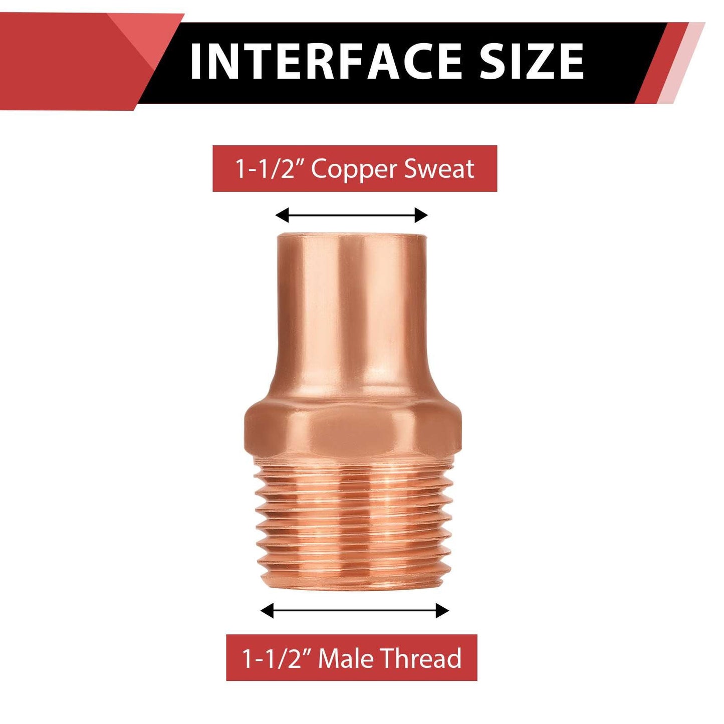 1-1/2" C X MNPT Copper Male Adapter