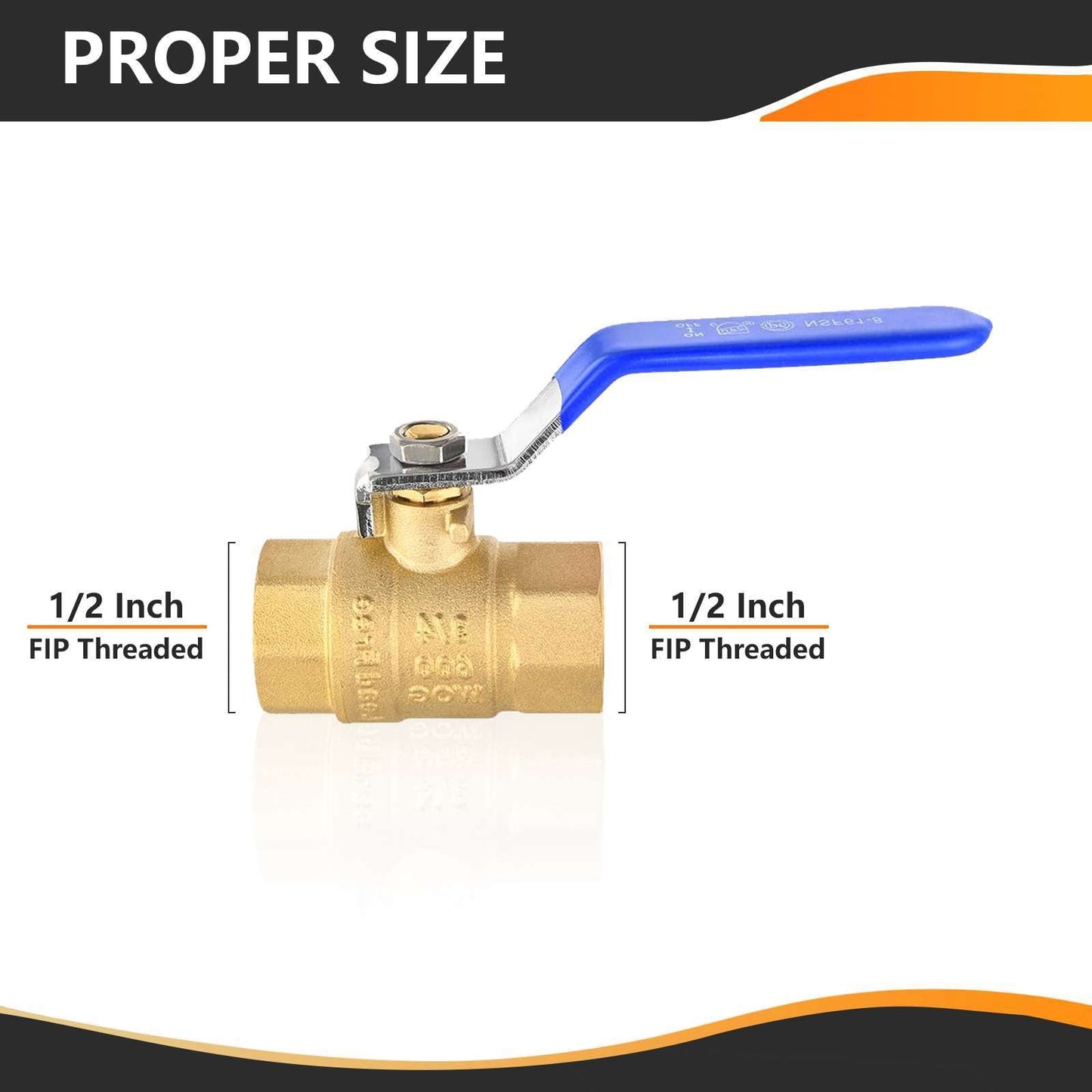 1/2" FNPT Ball Valve, Blue (Lead Free)