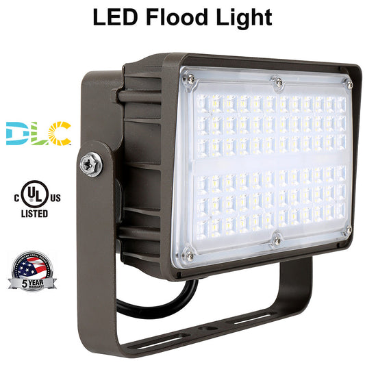 45W 60W Exterior LED Flood Light with Trunnion Mount,5000K Waterproof Outdoor Security Floodlight Fixture for Yard Parking Lot Garden UL DLC Listed