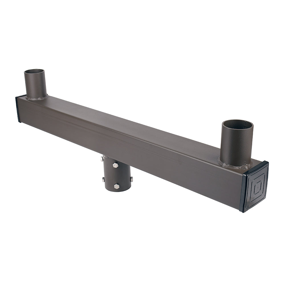 Bullhorn Tenon Adapter with 2 Arms for 2-3/8" LED Shoebox Parking Lot Pole Lights, Street Light & Area Light Heavy Duty Round Pole Mounting Bracket