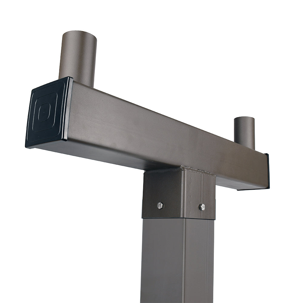 Bullhorn Tenon Adapter for 4inch Square Pole,2 Arms for 2 3/8" Slip Fitter LED Shoebox Parking Lot Area Light,Flood Lighting,Steel Pole Light Bracket