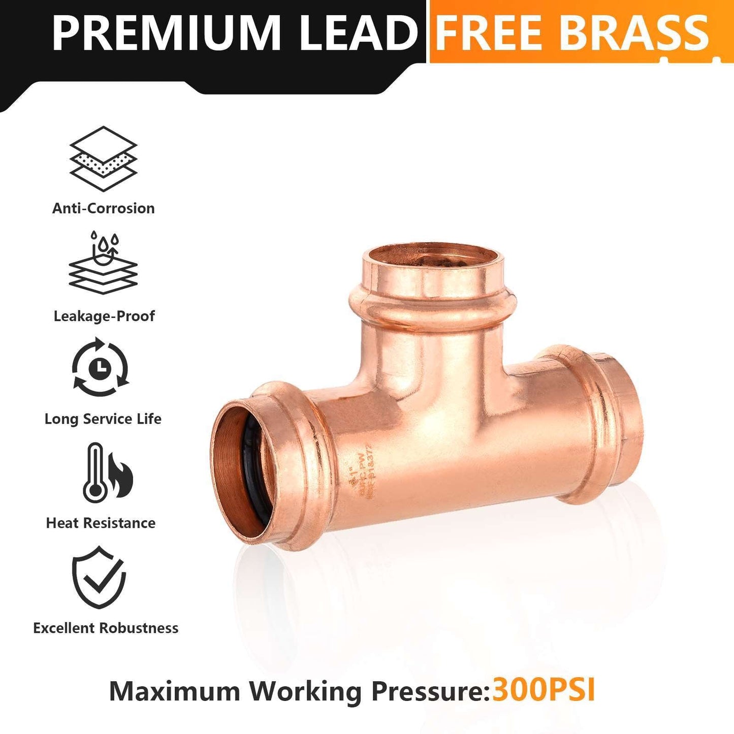 1" Press Copper Tee (Lead Free)