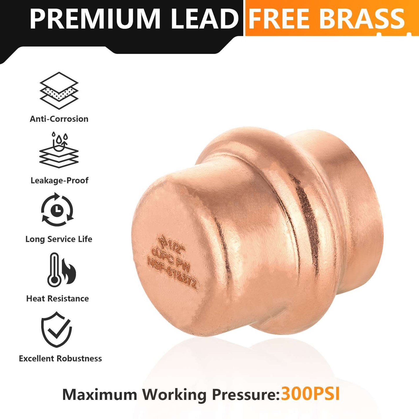 1/2" Press Copper Cap (Lead Free)