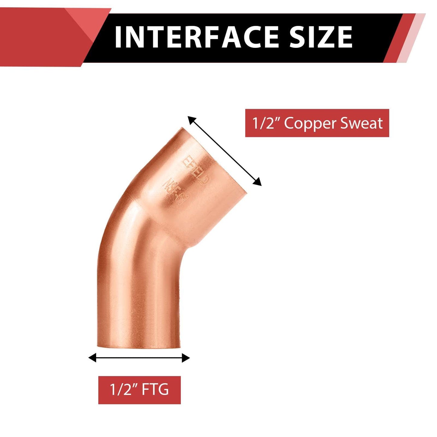 1/2" FTG x Copper 45° Street Elbow