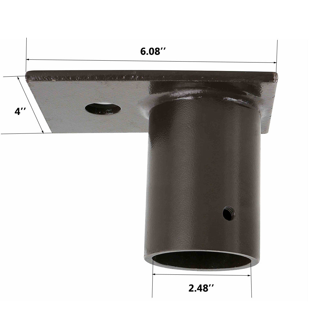 Tenon Adapter for Yoke Mount LED Lighting Fixture,90 Degree 2-3/8 inch Light Fixture Trunnion Mounting Bracket,Black Metal Pole Mounting Bracket