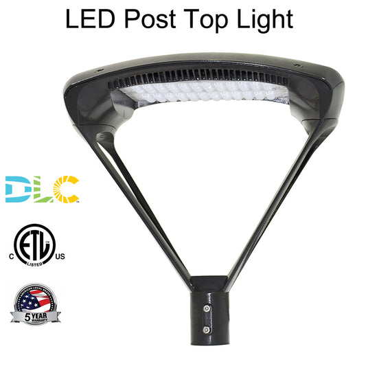 LED Post Top Parachute Light 150W 200W 300W 5000K 1-10V Dimming Waterproof Outdoor Walkway Security Yard Lights for Garden School ETL DLC Listed