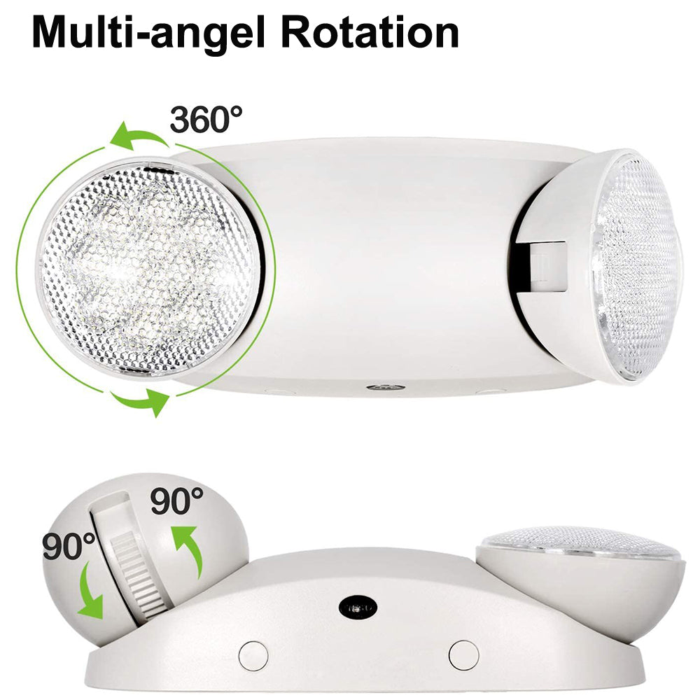 LED Emergency Bug Eye Lights with 90min Battery Backup,Commercial Emergency Light,Two Adjustable LED Light Head,120-277V AC, ETL Certified-14 Pack
