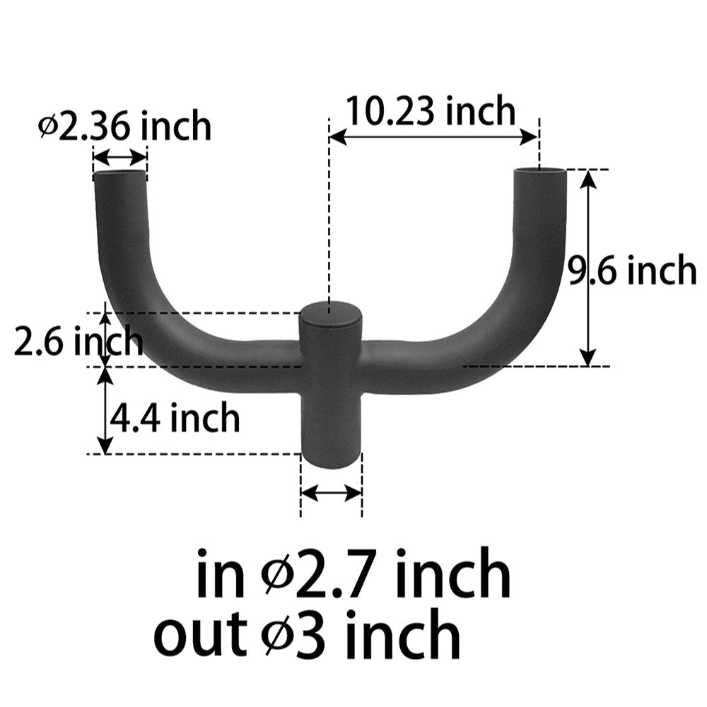 Double Bullhorn Bracket,180 Degree Mounting Bracket Round Pole Double L Bracket Tenon Adapter for 2-3/8in Slip Fitter LED Shoebox Area Light Fixture