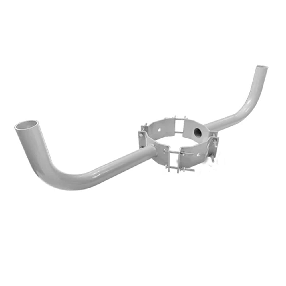 Wood Pole Bullhorn Mount with 2 3/8 Tenons for 10-13" poles, Wrap Around Brackets for Street Lighting