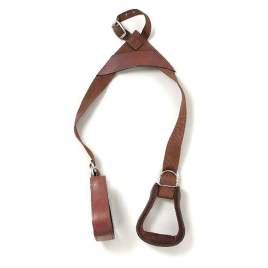 Tough-1 Kids Nylon Slip-On Stirrup Set (Leather Covered Stirrups)