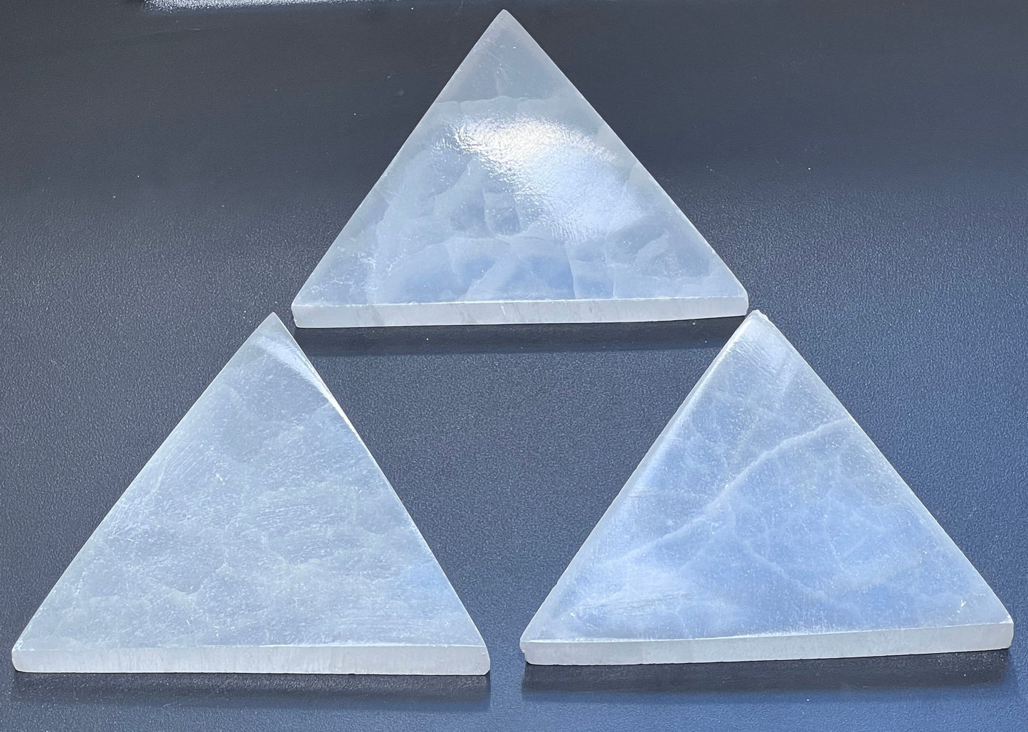 Selenite Crystal Triangle Plate (6 Inches) Wholesale Lot Polished Gemstone Carving Decor