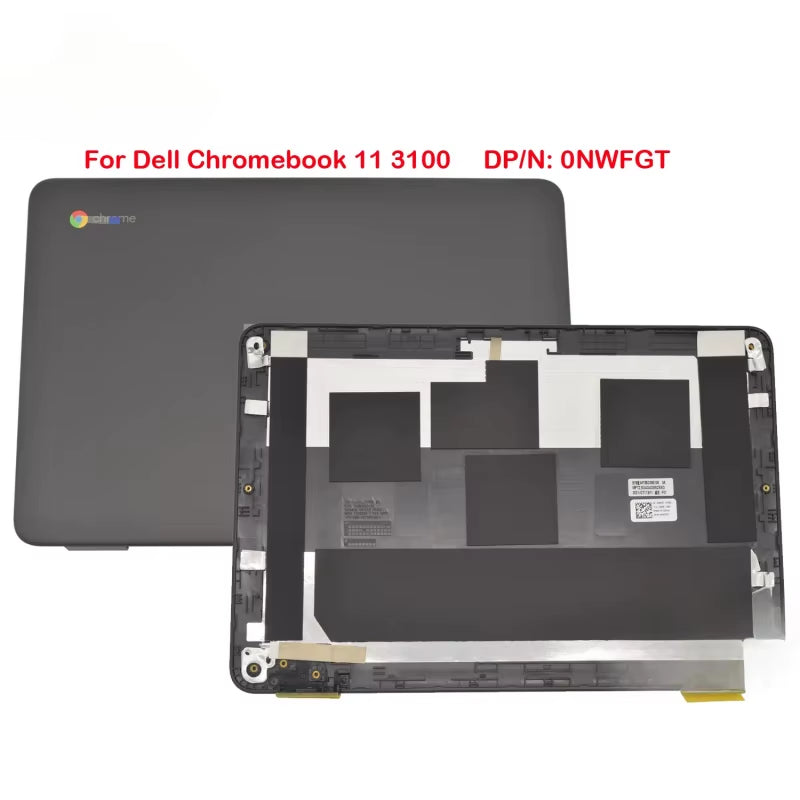 WAF New Orig 0NWFGT NWFGT Black for Dell Chromebook 11 3100 Top Case Back Cover Rear Lid Lcd Cover a Shell W/ Logo
