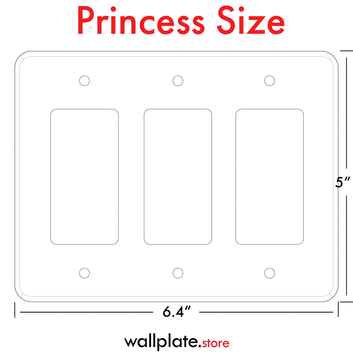 3-Gang Princess Size Decora® Rocker/GFCI Switch Wall Plate – Made in USA