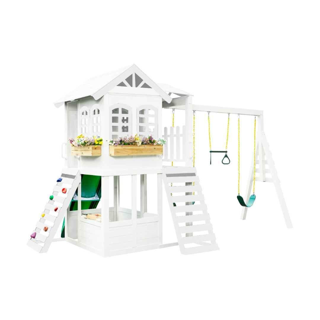 Reign Two Story Playhouse Custom Color - 2MamaBees - Little Red General Store
