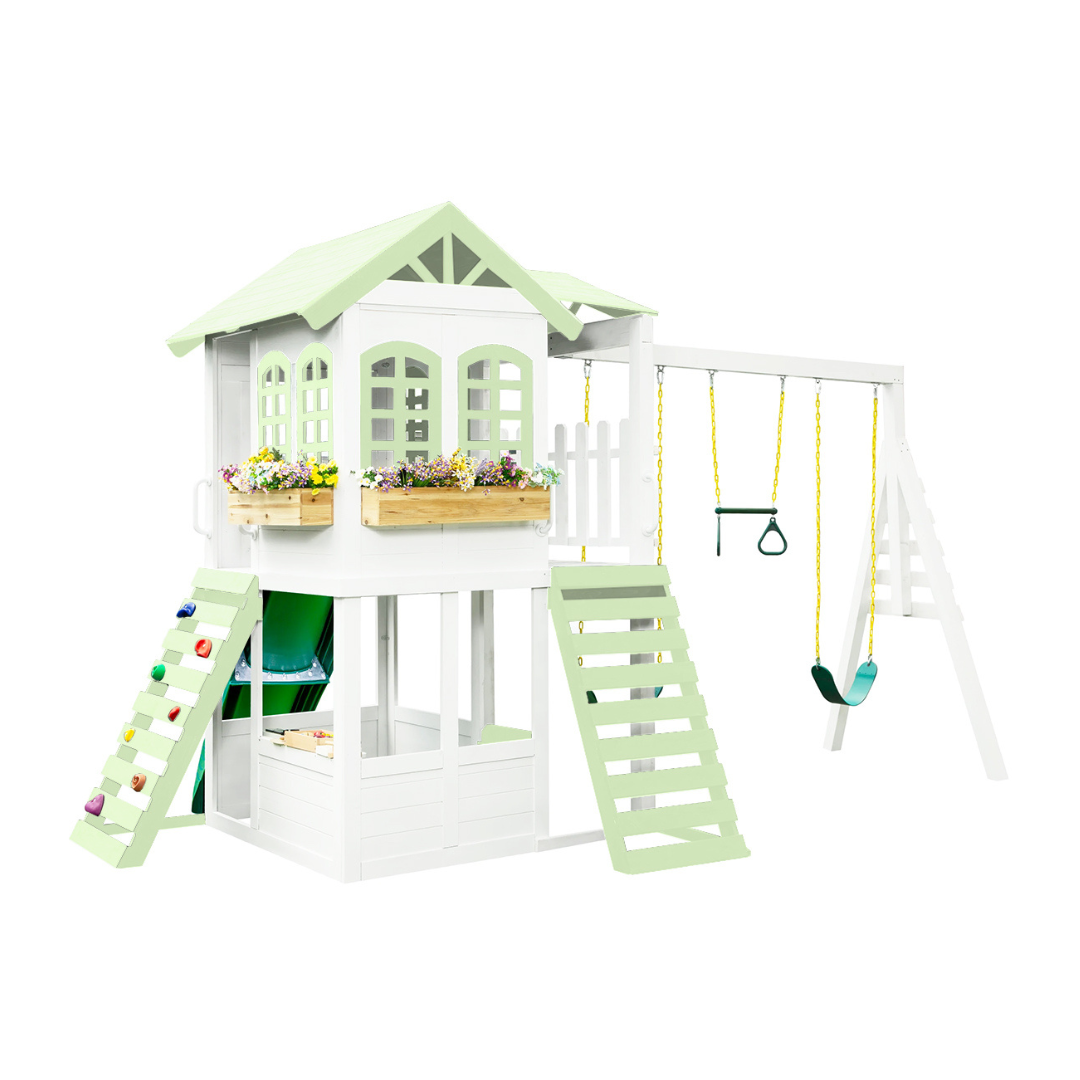Reign Two Story Playhouse Custom Color - 2MamaBees - Little Red General Store