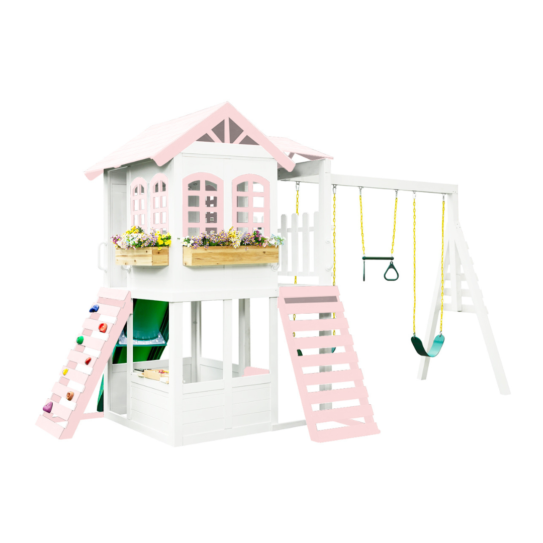 Reign Two Story Playhouse Custom Color - 2MamaBees - Little Red General Store