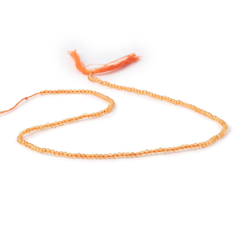 2mm Madeira Citrine Micro Faceted Round Beads 12.5 inch 164 pieces AA