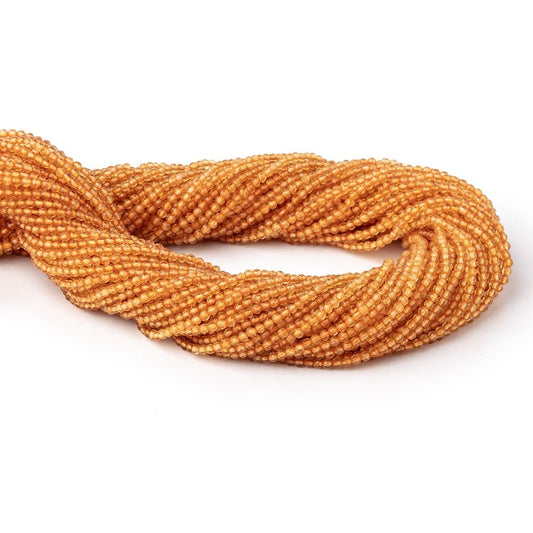 2mm Madeira Citrine Micro Faceted Round Beads 12.5 inch 164 pieces AA