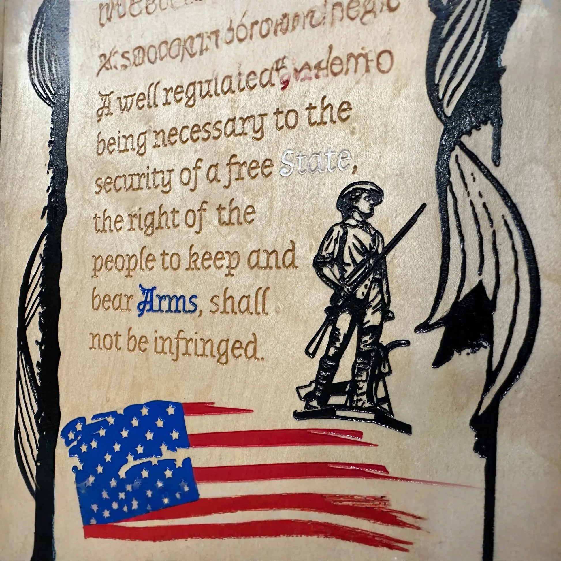 2nd Amendment Gun Safe - Wall Mounted Decorative Secure Gun Cabinet