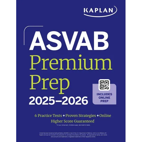 ASVAB Premium Prep 2025-2026: Includes 6 Full Length Practice Tests, 1000+ Practice Questions + Online Access to Interactive Video Lessons and Tutoria