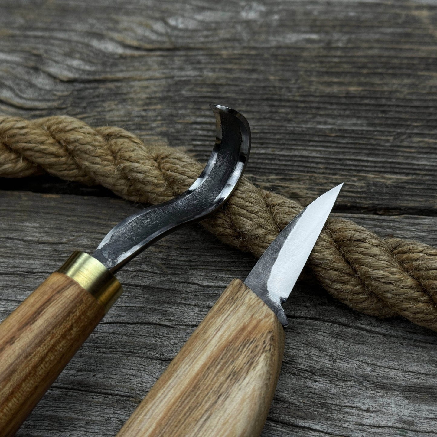 3-Piece Wood Carving Knife Set – Whittling Knife, Hook Knife & Leather Strop