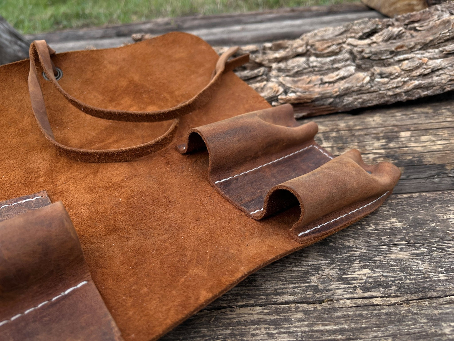 3 Pocket Leather Tool Roll