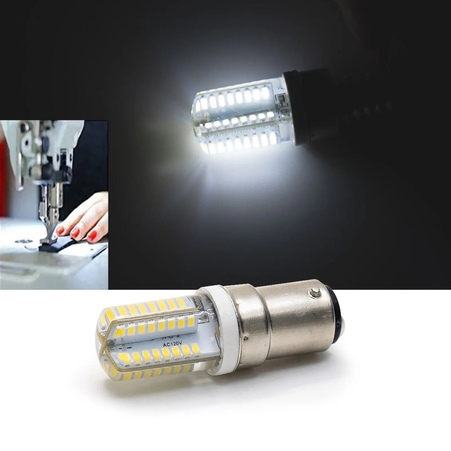 Sewing Supplies Sewing Accessories LED Sewing Machine Light 120V Warm White BA15D Compatible with Brother Singer, Refrigerator, Oven - HYUGA