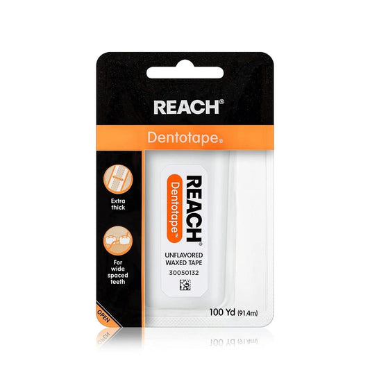 Reach Dentotape Waxed Dental Floss Tape Unflavored 100 Yards