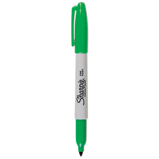 Sharpie Fine Bullet Tip Permanent Marker, Green, Dozen