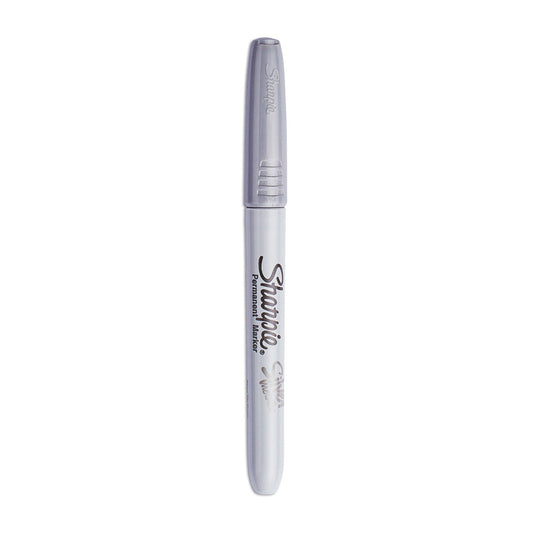 Sharpie Metallic Fine Point Permanent Markers, Fine Bullet Tip, Metallic Silver, 4/Pack