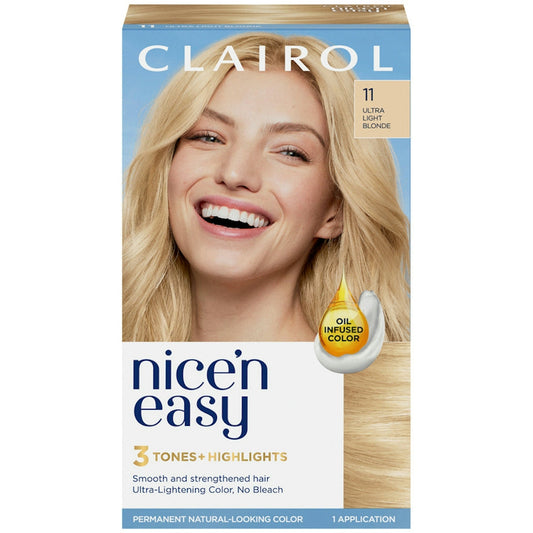 Clairol Nice 'n Easy Permanent Hair Dye, 87 Ultra Light Natural Blonde, 1 Kit