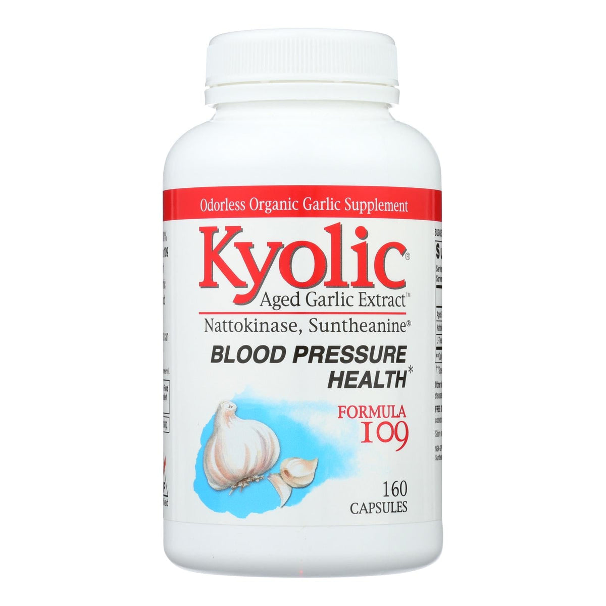 Kyolic Aged Garlic Extract Blood Pressure Health Formula, 160 Capsules