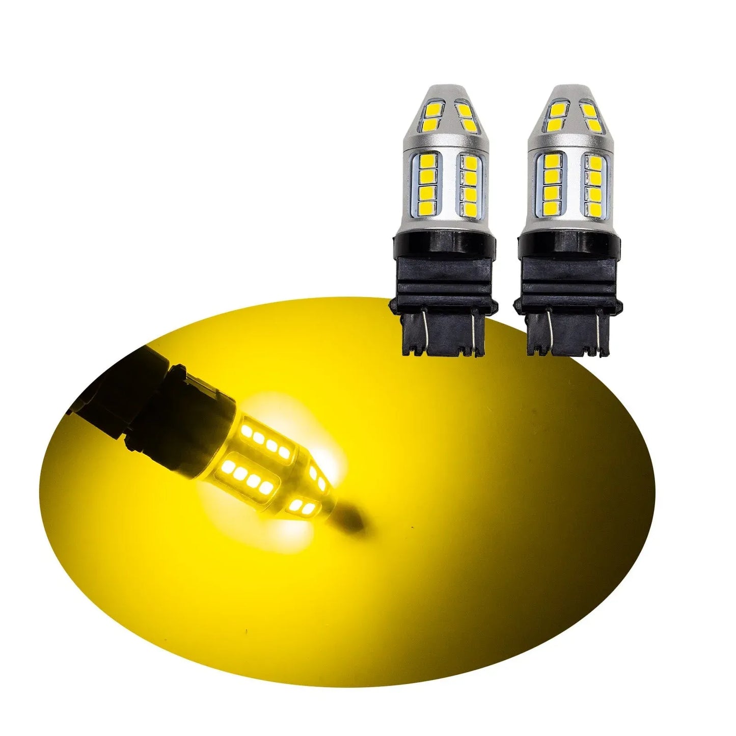 Golden Yellow T10 , T20 (7443) , 1156 (BA15S) LED 2835 SMD Automotive Motorcycle Light Bulb For Turn Signal DRL Interior Light