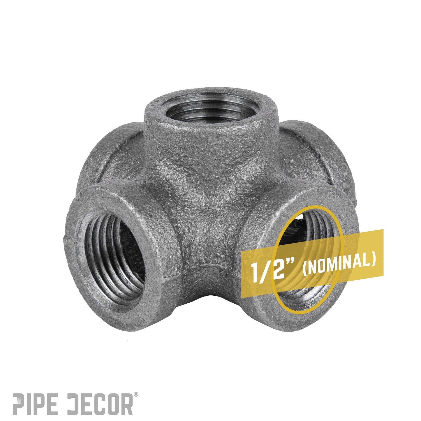 1/2 in. Black 5-Way Fitting