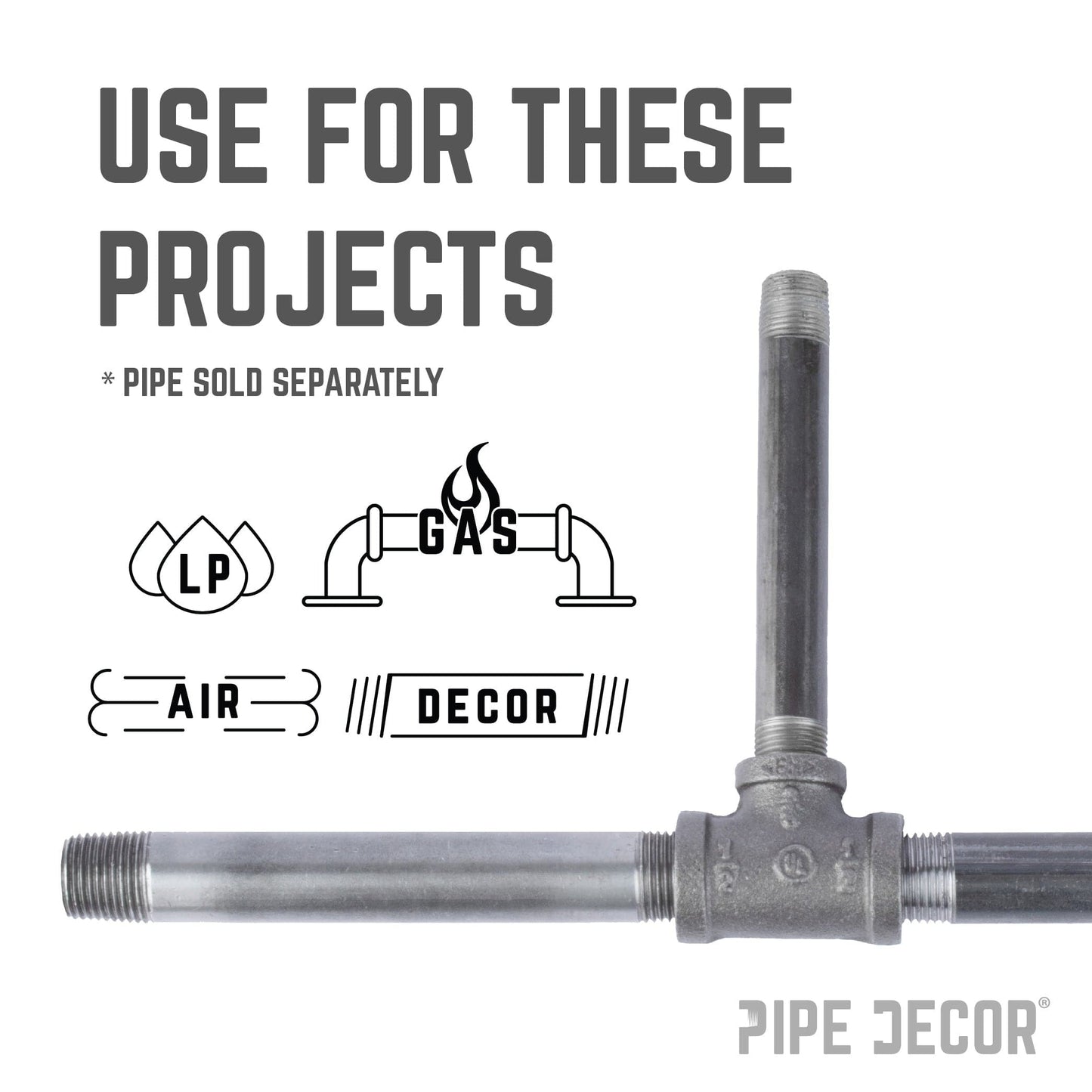 1/2 in. x 1/2 in. x 3/8 in. Black Reducing Tee