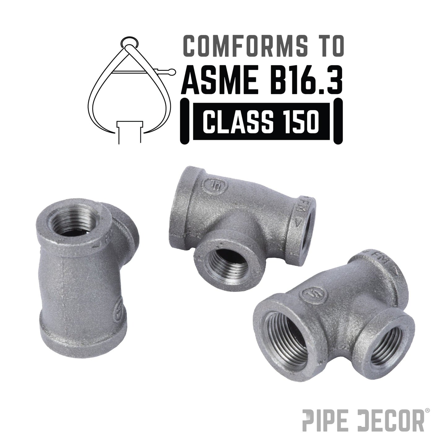 3/4 in. x 1/2 in. x 1/2 in. Black Reducing Tee