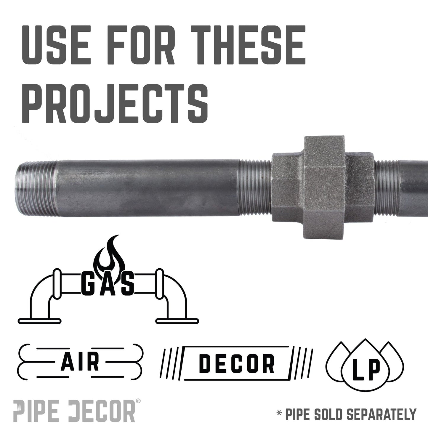 1 1/2 in. Black Union