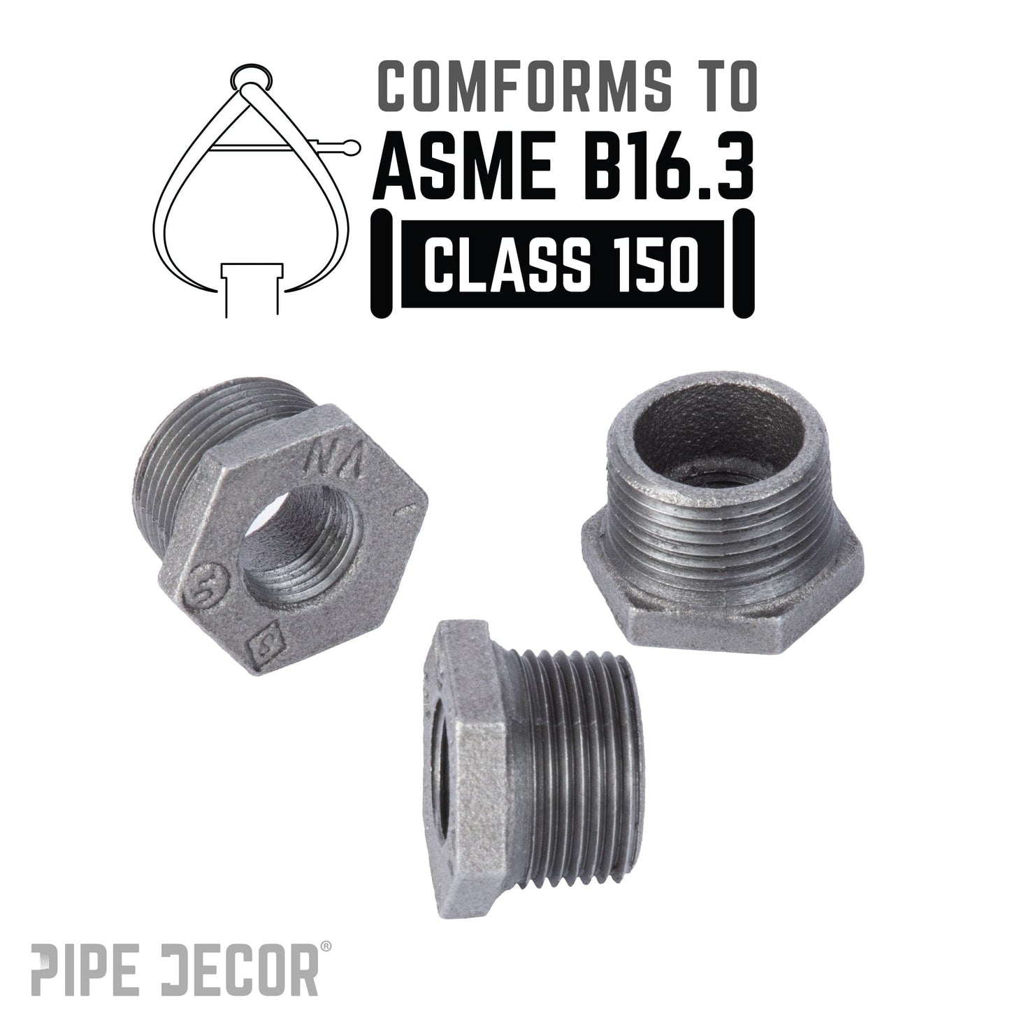 1 1/2 in. x 1/2 in. Black Bushing