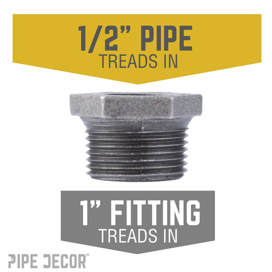 1 in. x 1/2 in. Black Bushing
