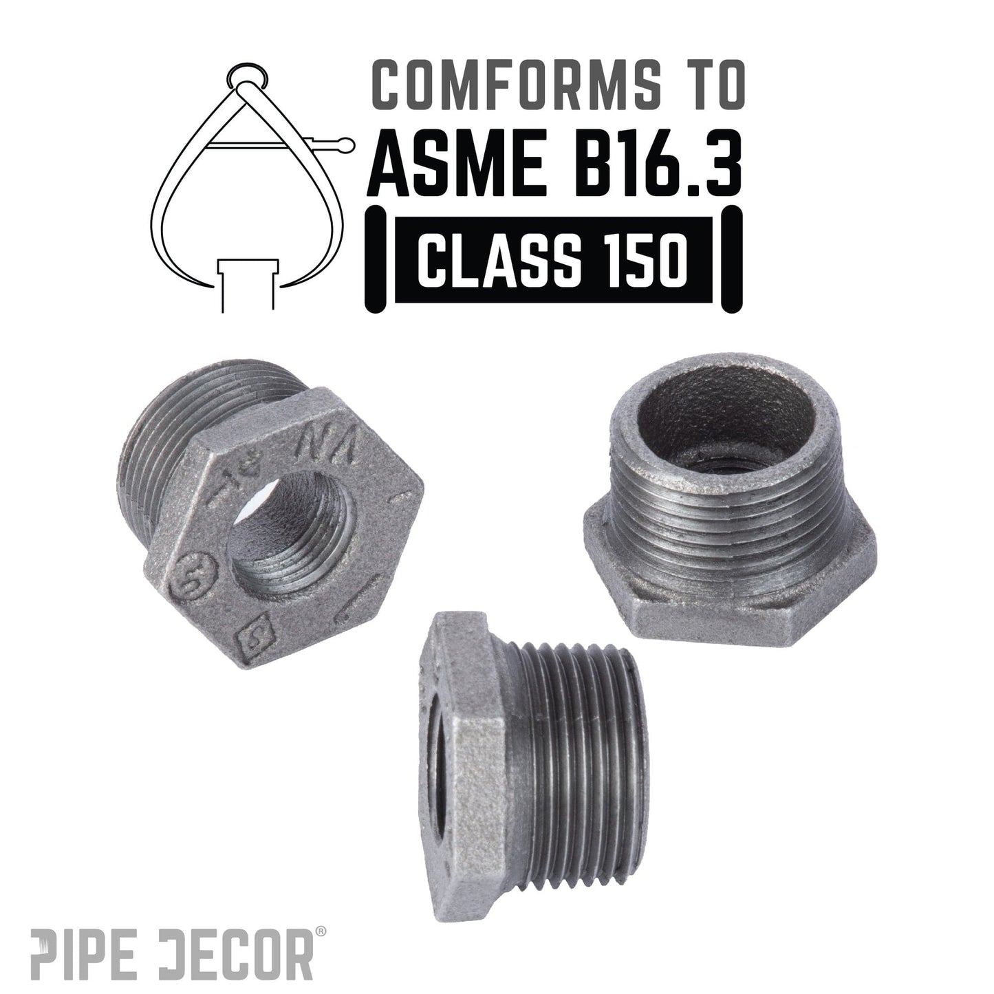 1 in. x 1/4 in. Black Bushing