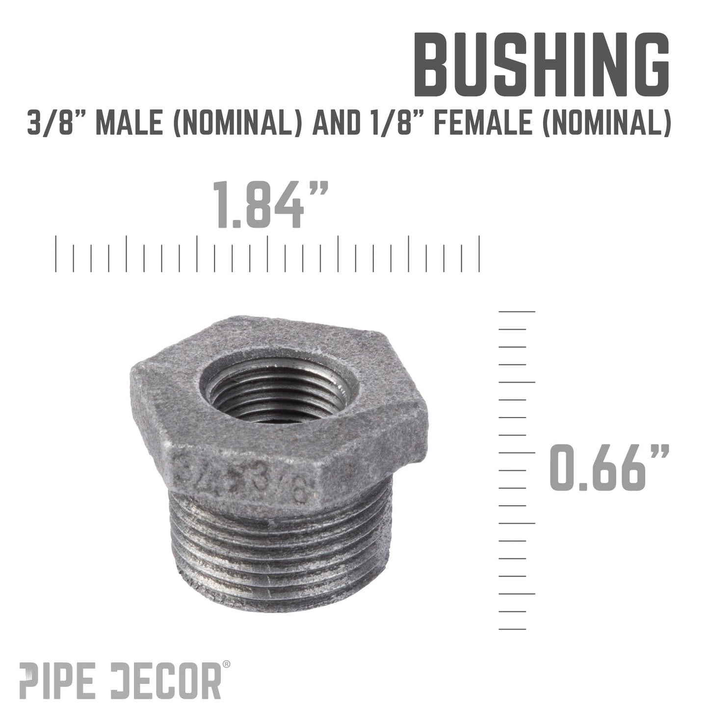 3/8 in. x 1/8 in. Black Bushing