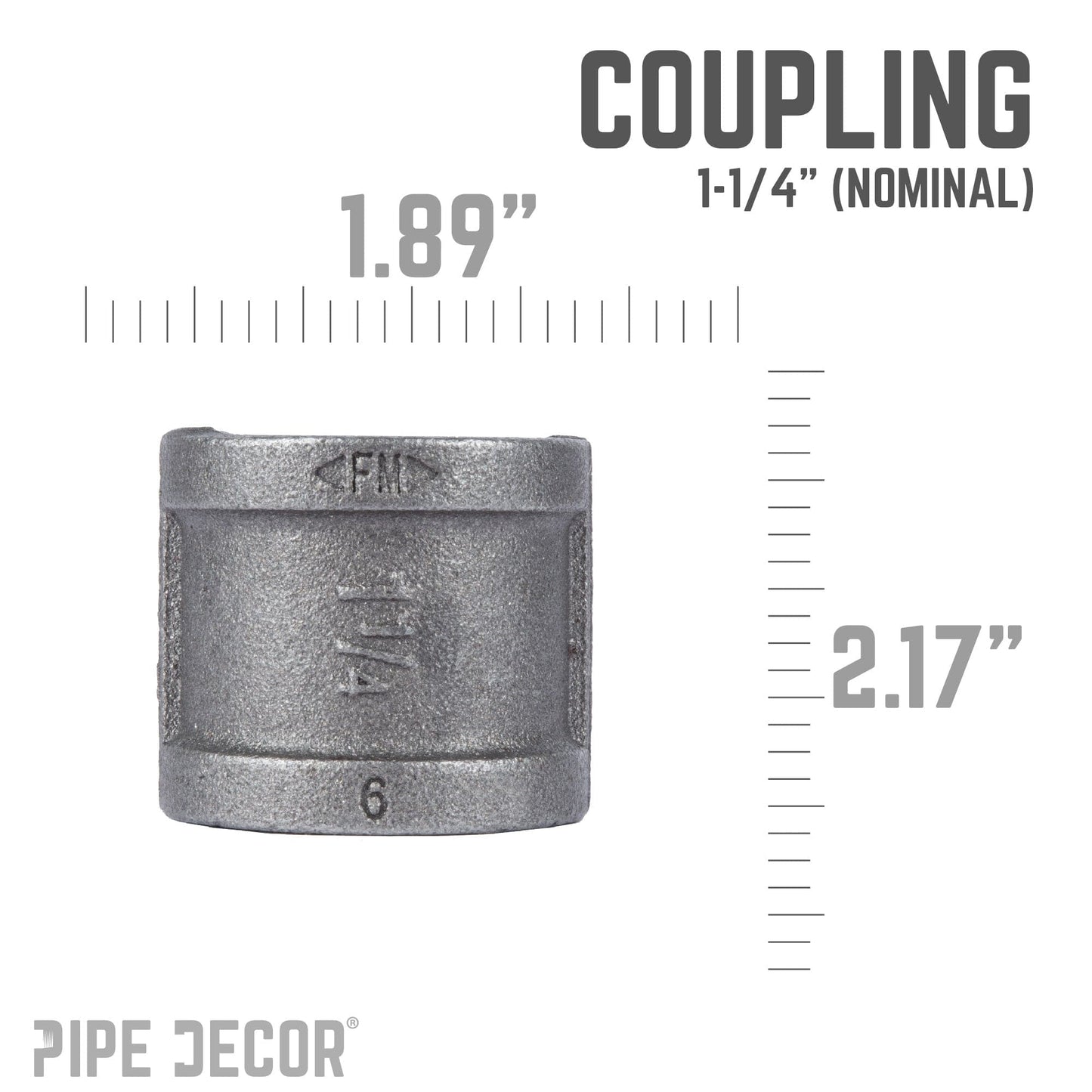 1 1/4 in. Black Coupling