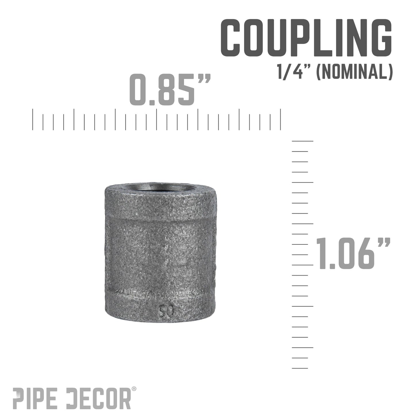 1/4 in. Black Coupling