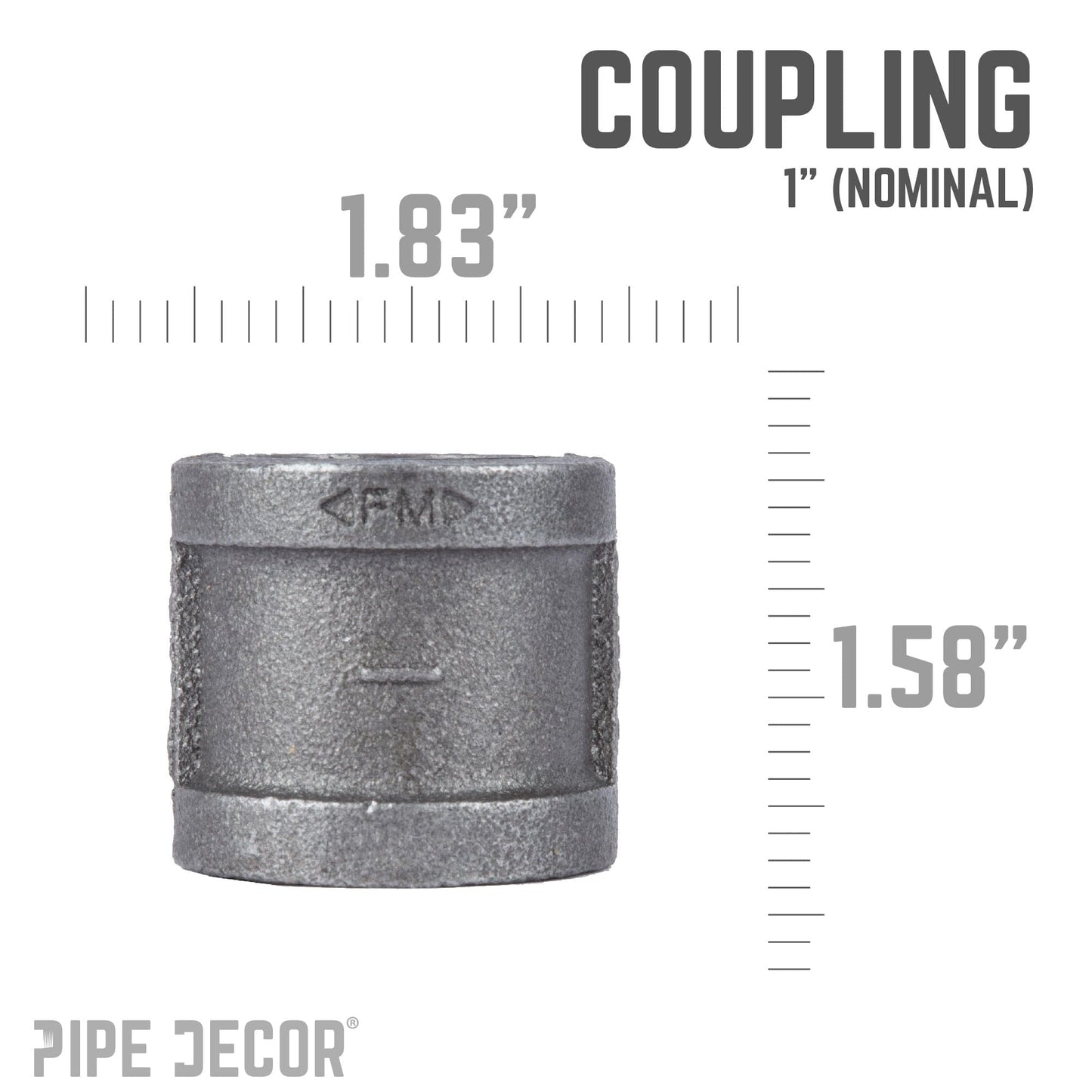 1 in. Black Coupling