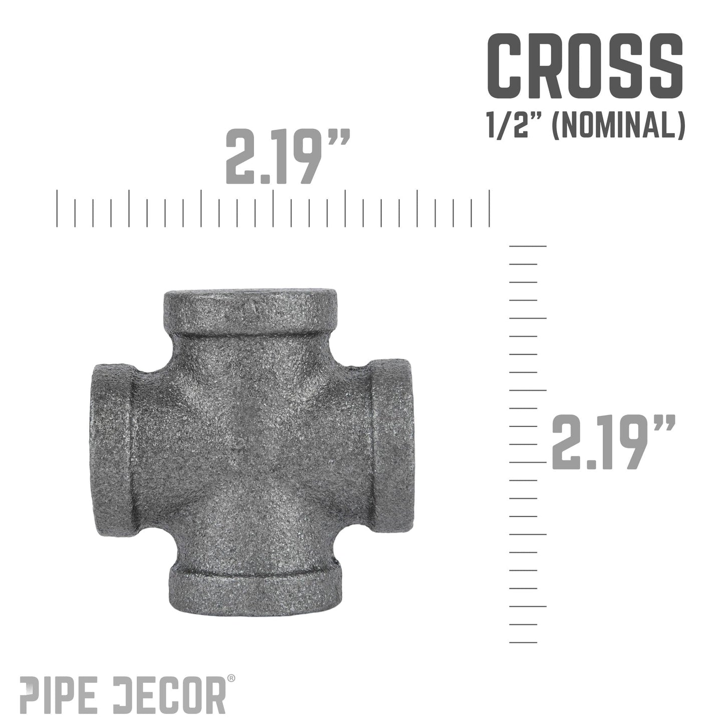 1/2 in. Black Cross