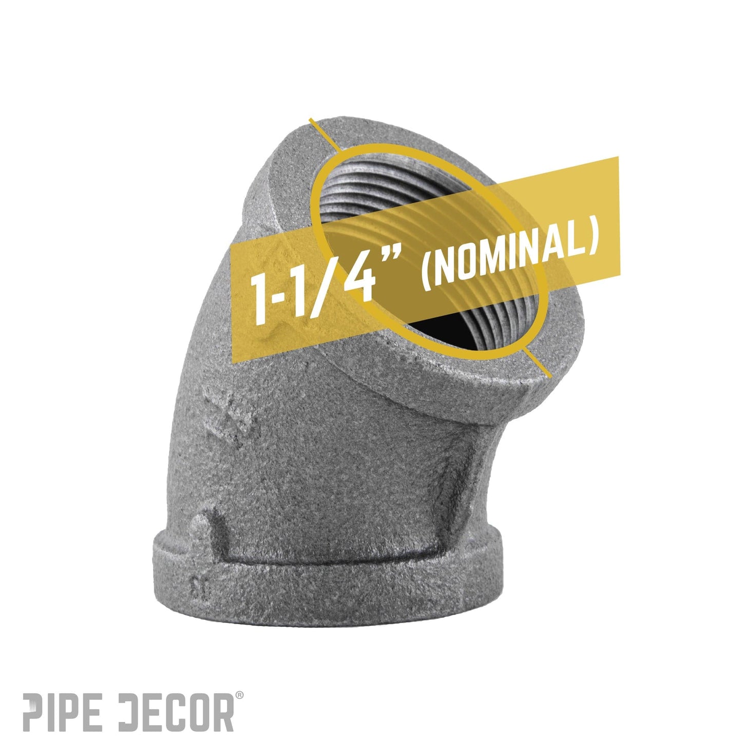 1 1/4 in. Black 45 Degree Elbow