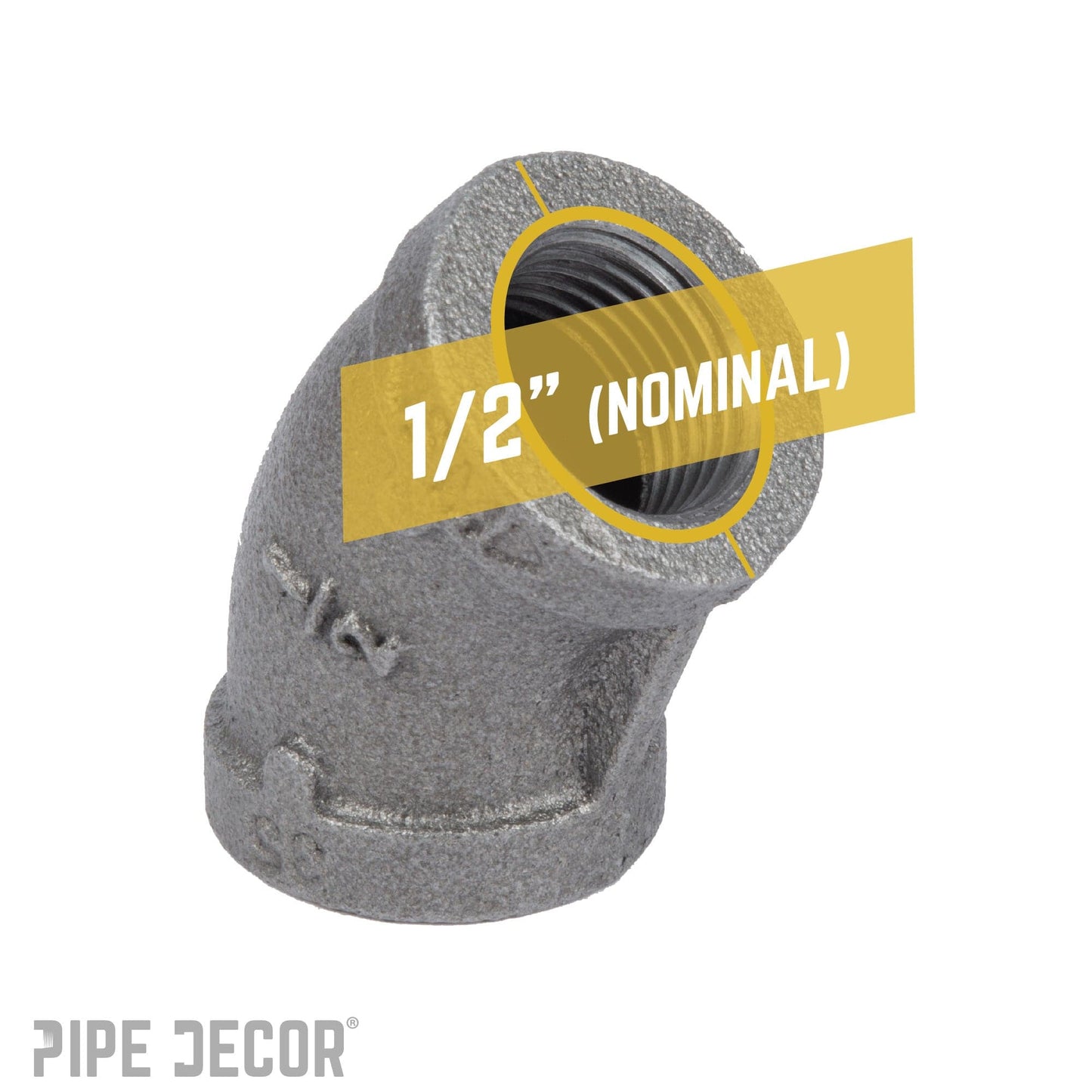 1/2 in. Black 45 Degree Elbow