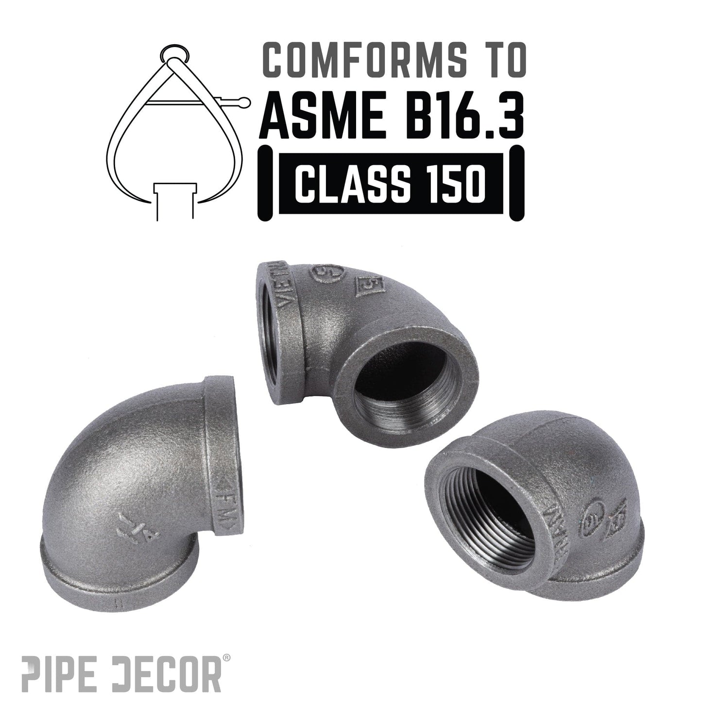 1 1/4 in. Black 90 Degree Elbow