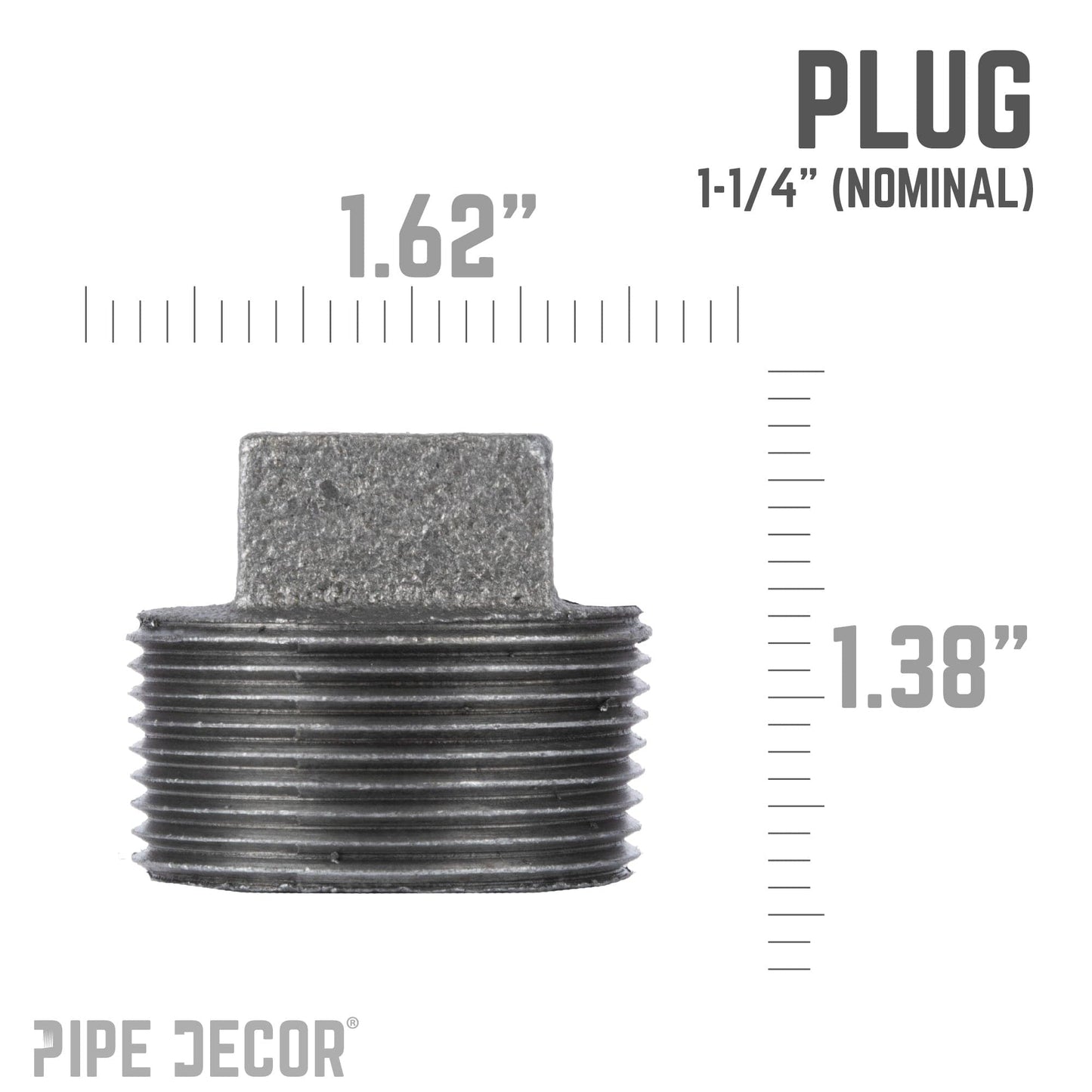 1 1/4 in. Black Plug